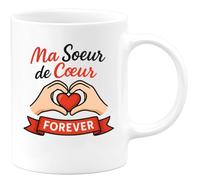 quotedazur - Mug Humour Ma Soeur De Coeur Forever - Tasse Cadeau Affectueux Pour Femme - Cadeau Original Pour Femme, Tasse Personnalisée Et Message Affectueux