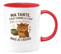 quotedazur - Mug Humour Ma Tante, Comme Le Café, A Un Grain... Mais Je L'adore Idée Cadeau Originale Tasse Drôle Pour Unique