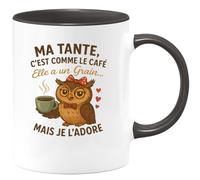 quotedazur - Mug Humour Ma Tante, Comme Le Café, A Un Grain... Mais Je L'adore ! - Idée Cadeau Originale Tasse Drôle Pour Tante Unique
