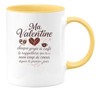quotedazur - Mug Humour Ma Valentine, chaque gorgée de café te rappellera que tu es mon coup de coeur depuis le premier jour - Cadeau Amour, Saint-Valentin, Couple Femme
