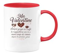 quotedazur - Mug Humour Ma Valentine, chaque gorgée de café te rappellera que tu es mon coup de coeur depuis le premier jour - Cadeau Amour, Saint-Valentin, Couple Femme