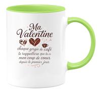 quotedazur - Mug Humour Ma Valentine, chaque gorgée de café te rappellera que tu es mon coup de coeur depuis le premier jour - Cadeau Amour, Saint-Valentin, Couple Femme