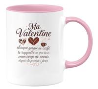 quotedazur - Mug Humour Ma Valentine, chaque gorgée de café te rappellera que tu es mon coup de coeur depuis le premier jour - Cadeau Amour, Saint-Valentin, Couple Femme