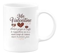 quotedazur - Mug Humour Ma Valentine, chaque gorgée de café te rappellera que tu es mon coup de coeur depuis le premier jour - Cadeau Amour, Saint-Valentin, Couple Femme