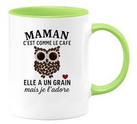 quotedazur - Mug Humour Maman C'est Comme Le Café Elle A Un Grain Mais Je L'adore - Cadeau Parfait Tasse Originale Pour Maman Unique