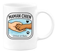 quotedazur - Mug Humour Maman Chien Personnalisée Chloé Et Balu Idée Cadeau Originale Tasse Pour Adorée
