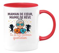 quotedazur - Mug Humour Maman De CœUr, Mamie Rêve Tu Es Notre Bonheur Quotidien Tasse Fête Des Grand-Mères, Annonce Grossesse, Cadeau Anniversaire Noël