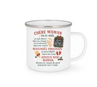 quotedazur - Mug Humour Maman, En Ce Noël Je Suis Bien Au Chaud Dans Ton Ventre. Prochain, Tes Bras. Joyeux Bisous De Bébé. Idée Cadeau Tasse Tendre Pour Future Naissance