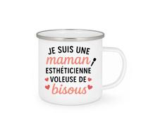 quotedazur - Mug Humour Maman Esthéticienne, Voleuse De Bisous Tendre Et Pleine D'amour Idée Cadeau Unique Tasse Pour Tendresse