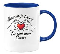 quotedazur - Mug Humour Maman Je T'aime De Tout Mon Cœur Avec Amour Et Tendresse Cadeau Parfait Tasse Mère Précieux
