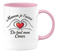quotedazur - Mug Humour Maman Je T'aime De Tout Mon Cœur Avec Amour Et Tendresse Cadeau Parfait Tasse Mère Précieux