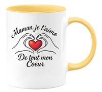 quotedazur - Mug Humour Maman Je T'aime De Tout Mon Cœur Avec Amour Et Tendresse Cadeau Parfait Tasse Mère Précieux