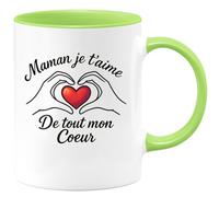 quotedazur - Mug Humour Maman Je T'aime De Tout Mon Cœur Avec Amour Et Tendresse Cadeau Parfait Tasse Mère Précieux