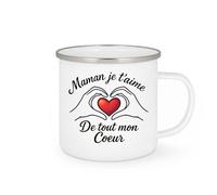 quotedazur - Mug Humour Maman Je T'aime De Tout Mon Cœur Avec Amour Et Tendresse Cadeau Parfait Tasse Mère Précieux