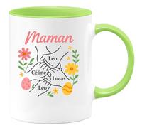 quotedazur - Mug Humour Maman Léo Céline Et Lucas Tasse Personnalisée Spéciale Cadeau Personnalisé Prénom Famille Unique