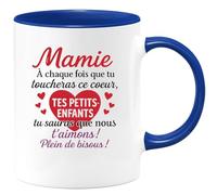 quotedazur - Mug Humour Mamie, À Chaque Toucher Ce CœUr, Tes Petits-Enfants Te Disent Qu'ils T'aiment Fort Idée Cadeau Tasse Pour Amour Et Tendresse Garantis