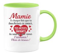 quotedazur - Mug Humour Mamie, À Chaque Toucher Ce CœUr, Tes Petits-Enfants Te Disent Qu'ils T'aiment Fort Idée Cadeau Tasse Pour Amour Et Tendresse Garantis