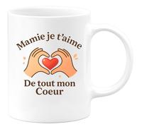 quotedazur - Mug Humour Mamie, Je T'aime De Tout Mon Cœur, Un Message Rempli D'amour Sincère Idéal Cadeau Pour Tasse Originale Et Tendre À Offrir