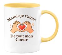 quotedazur - Mug Humour Mamie, Je T'aime De Tout Mon Cœur, Un Message Rempli D'amour Sincère Idéal Cadeau Pour Tasse Originale Et Tendre À Offrir