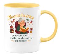 quotedazur - Mug Humour Mamie lectrice : je raconte les meilleures histoires du monde - Cadeau Mamie Femme