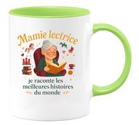 quotedazur - Mug Humour Mamie lectrice : je raconte les meilleures histoires du monde - Cadeau Mamie Femme