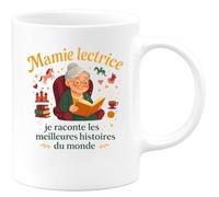 quotedazur - Mug Humour Mamie lectrice : je raconte les meilleures histoires du monde - Cadeau Mamie Femme