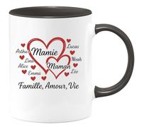 quotedazur - Mug Humour Mamie, Maman, Arthur, Lina, Alice, Emma, Lucas, Noah, Léo, Louise - Cadeau Original Tasse Personnalisée Famille Prénom Unique Convivial