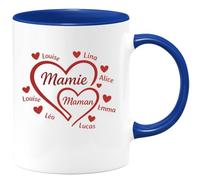 quotedazur - Mug Humour Mamie Maman Avec Arthur, Lina, Alice, Emma, Lucas, Noah, Léo, Louise Moments Précieux Cadeau Parfait Tasse Personnalisée Pour Et Famille Réunie Chaleureusemen