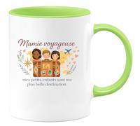 quotedazur - Mug Humour Mamie voyageuse : mes petits-enfants sont ma plus belle destination - Cadeau Mamie Femme
