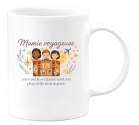 quotedazur - Mug Humour Mamie voyageuse : mes petits-enfants sont ma plus belle destination - Cadeau Mamie Femme