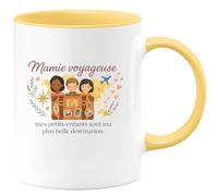 quotedazur - Mug Humour Mamie voyageuse : mes petits-enfants sont ma plus belle destination - Cadeau Mamie Femme