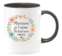quotedazur - Mug Humour Marraine Je T'aime De Tout Mon CœUr Idéal Cadeau Tasse Pour Exceptionnelle À Chérir