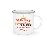 quotedazur - Mug Humour Martine Comme Le Café, Un Grain Qu'on Adore, Cadeau Parfait - Cadeau Original Pour Femme - Tasse Unique Et Humoristique