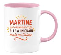 quotedazur - Mug Humour Martine Comme Le Café, Un Grain Qu'on Adore, Cadeau Parfait Original Pour Femme Tasse Unique Et Humoristique