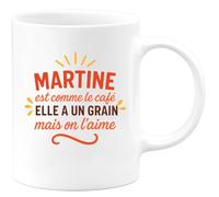 quotedazur - Mug Humour Martine Comme Le Café, Un Grain Qu'on Adore, Cadeau Parfait Original Pour Femme Tasse Unique Et Humoristique