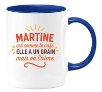 quotedazur - Mug Humour Martine Comme Le Café, Un Grain Qu'on Adore, Cadeau Parfait Original Pour Femme Tasse Unique Et Humoristique