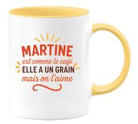 quotedazur - Mug Humour Martine Comme Le Café, Un Grain Qu'on Adore, Cadeau Parfait Original Pour Femme Tasse Unique Et Humoristique