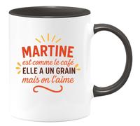 quotedazur - Mug Humour Martine Comme Le Café, Un Grain Qu'on Adore, Cadeau Parfait Original Pour Femme Tasse Unique Et Humoristique