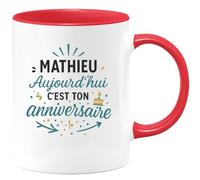 quotedazur - Mug Humour Mathieu, C'est Aujourd'hui Ton Anniversaire Joyeux Moment À Célébrer Cadeau Original Tasse Personnalisé Homme Unique