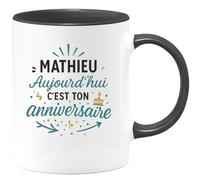 quotedazur - Mug Humour Mathieu, C'est Aujourd'hui Ton Anniversaire : Joyeux Moment À Célébrer - Cadeau Original Tasse Anniversaire Personnalisé Homme Unique