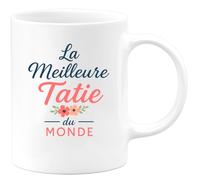 quotedazur - Mug Humour Meilleure Tatie Du Monde Tasse Cadeau Unique Pour Femme Idée Ravir Votre Préférée Au Quotidien