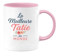 quotedazur - Mug Humour Meilleure Tatie Du Monde Tasse Cadeau Unique Pour Femme Idée Ravir Votre Préférée Au Quotidien