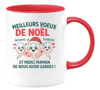 quotedazur - Mug Humour Meilleurs VœUx De Noël Et Merci Maman De Nous Avoir Gardés - Cadeau Parfait En Tasse Pour Maman Attentionnée