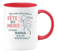 quotedazur - Mug Humour Meilleurs Vœux Fête Des Mères Ethan, Merci Maman De Ne Pas M'avoir Avalé Idée Cadeau Tasse Originale À Offrir
