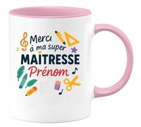 quotedazur - Mug Humour Merci À Ma Super Maîtresse Prénom, Cadeau Tasse Unique Et Personnalisé Personnalisée Idée