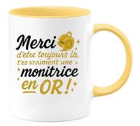 quotedazur - Mug Humour Merci D'être Là, Tu Es Une Monitrice En Or, Un Vrai Cadeau De Reconnaissance Idée Tasse Pour Et Gratitude