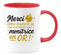 quotedazur - Mug Humour Merci D'être Là, Tu Es Une Monitrice En Or, Un Vrai Cadeau De Reconnaissance Idée Tasse Pour Et Gratitude