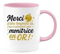quotedazur - Mug Humour Merci D'être Là, Tu Es Une Monitrice En Or, Un Vrai Cadeau De Reconnaissance Idée Tasse Pour Et Gratitude