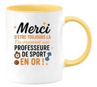 quotedazur - Mug Humour Merci D'être Toujours Là, T'es Une Professeure De Sport En Or Cadeau Unique Tasse Pour
