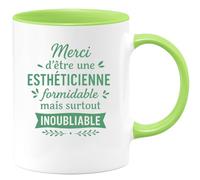 quotedazur - Mug Humour Merci D'être Une Esthéticienne Formidable Mais Surtout Inoubliable - Cadeau Parfait Tasse Beauté Pour Esthéticienne Unique